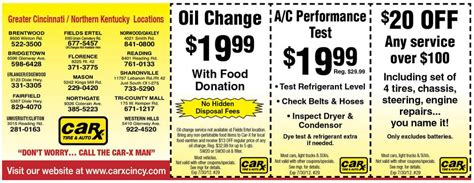 Expiration date 12262023. . Carx coupons oil change